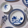 Hermia Juego de Cena de Porcelana 14 Piezas Azul y Blanco